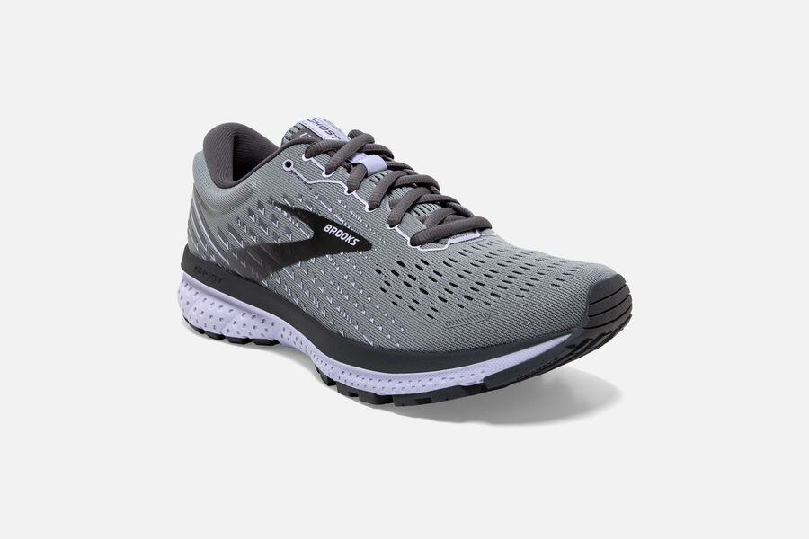 Brooks Running Shoes Womens Grey/Black/Purple - Ghost 13 Road - 5639-LQWVT